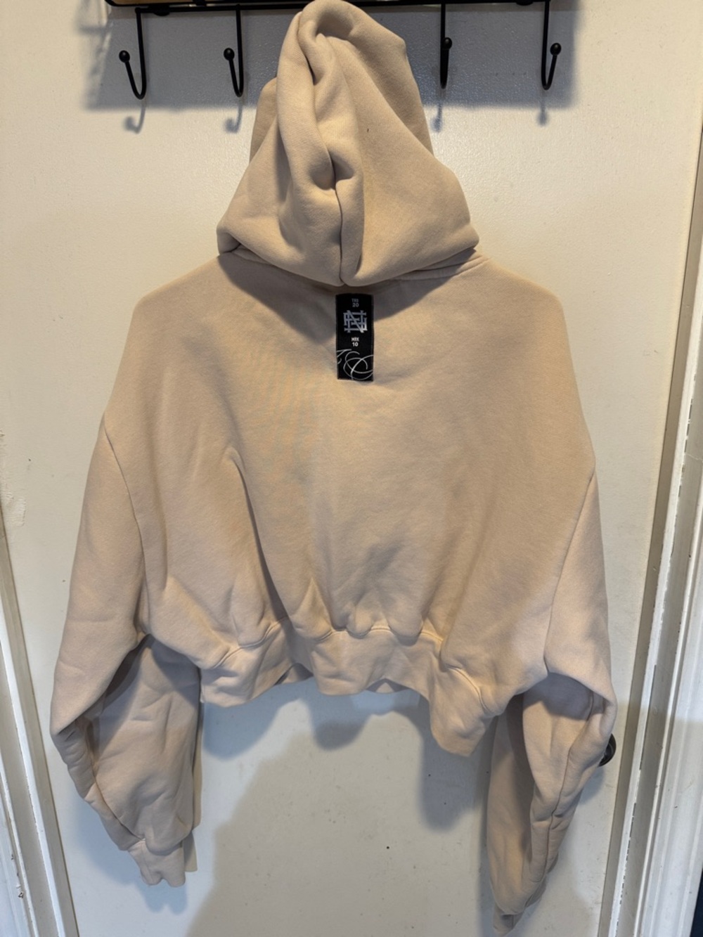 flag nor fail Cream Cropped Hoodie Sweatshirt - Picture 2 of 2